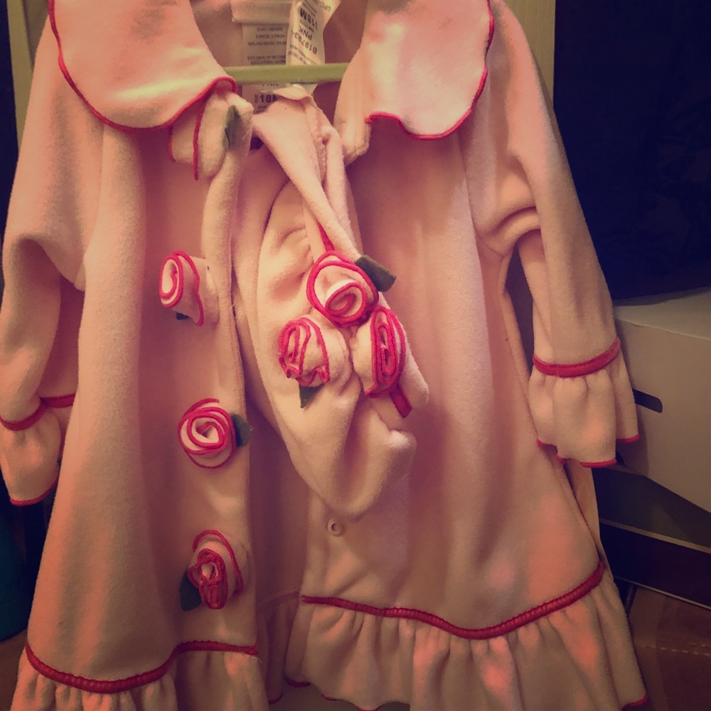 Never worn...Rose coat and hat